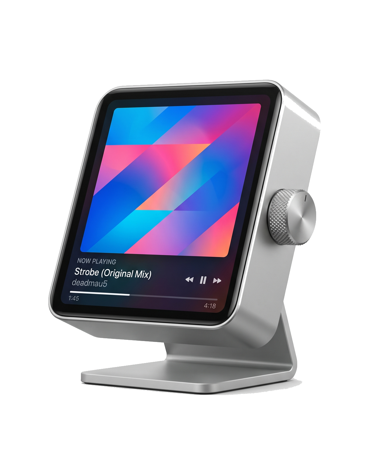 The Playback device, its screen showing Strobe by deadmau5 with vivid album art